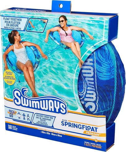 Swimways Elite Spring Float Hammock Pool Lounger, Inflatable Pool Floats Adult with Fast Inflation, Pool Hammock for Adults up to 250 lbs in Saudi Arabia