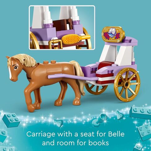 LEGO Disney Princess Belle’s Storytime Horse Carriage and Mini-Doll, Princess Toy for Kids, Disney’s Beauty and The Beast Movie Gift for Girls and Boys Ages 5 and Up, 43233 in Saudi Arabia