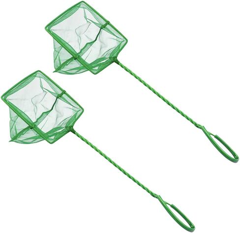 ccHuDE 2 Pcs Aquarium Fish Nets Small Fish Catch Nets Fine Mesh Fish Tank Net Fish Shrimp Skimming Net Quick Catch Fishing Net with Long Handle for Pond in Saudi Arabia