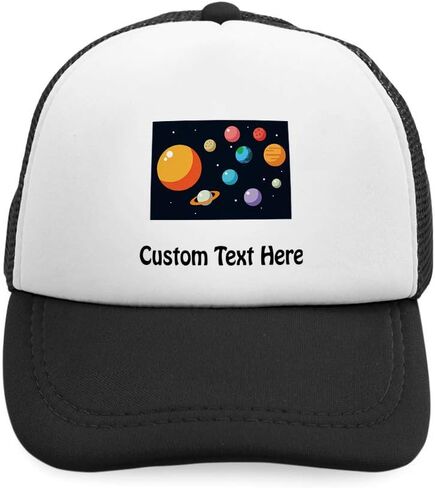 Custom Kids Trucker Hat Our Solar System Planets Funny Humor Boys Caps & Girls in Saudi Arabia