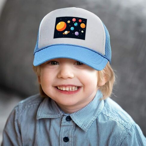 Custom Kids Trucker Hat Our Solar System Planets Funny Humor Boys Caps & Girls in Saudi Arabia