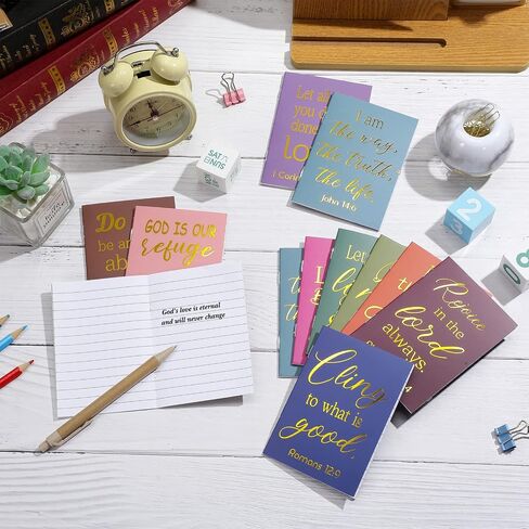 24 Pcs Gold Foil Bible Verse Notebook Religious Motivational Notepads Small Pocket Journal Inspirational Notepads Christian Scripture Notebooks for Office School Travel Supplies, 3.5 x 5 Inch in Saudi Arabia