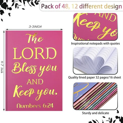 24 Pcs Gold Foil Bible Verse Notebook Religious Motivational Notepads Small Pocket Journal Inspirational Notepads Christian Scripture Notebooks for Office School Travel Supplies, 3.5 x 5 Inch in Saudi Arabia