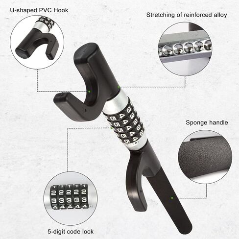 قفل عجلة القيادة Vechkom بدون مفتاح، رمز كلمة المرور عالي التحمل، أمان مضاد للسرقة، فولاذ للسيارات والشاحنات والشاحنات وسيارات الدفع الرباعي in Kuwait