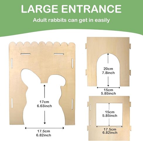 ERKOON منازل أرنب كبيرة، قلاع أرنب، بيت لعب مخبأ أرنب خشبي مع سلالم، موائل واسعة قابلة للتنفس للحيوانات الصغيرة، الهامستر وخنازير غينيا in Kuwait