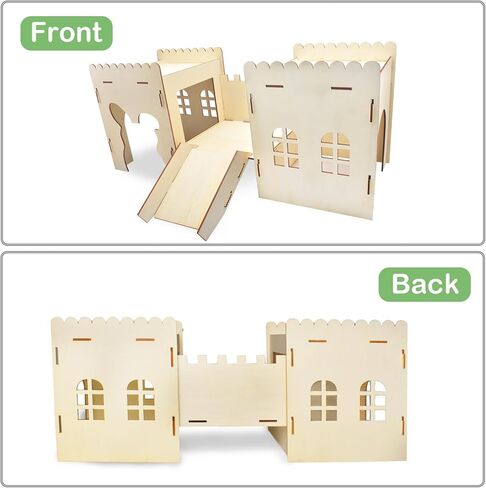 ERKOON منازل أرنب كبيرة، قلاع أرنب، بيت لعب مخبأ أرنب خشبي مع سلالم، موائل واسعة قابلة للتنفس للحيوانات الصغيرة، الهامستر وخنازير غينيا in Kuwait