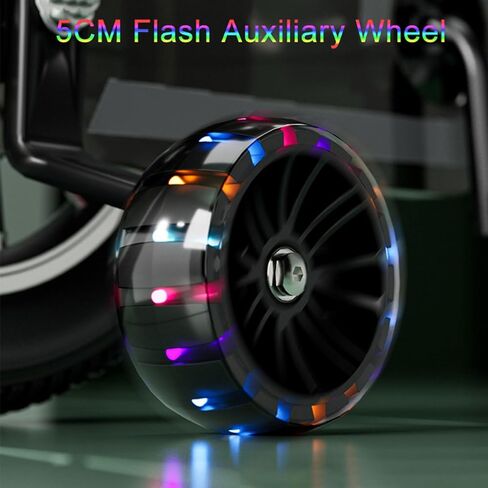 دراجة أطفال مقاس 14 بوصة للأولاد والبنات من عمر 3 إلى 7 سنوات مع مصباح أمامي وعجلة تدريب فلاش قابلة للفصل، نظام فرامل مزدوج، سرج قابل للتعديل ومقود إطار قوي in Kuwait