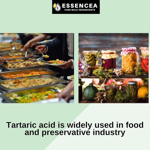 Tartaric Acid 1lbs by Essencea Pure Bulk Ingredients | Gluten Free Vegan Non-GMO | Top Grade in Saudi Arabia