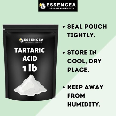 Tartaric Acid 1lbs by Essencea Pure Bulk Ingredients | Gluten Free Vegan Non-GMO | Top Grade in Saudi Arabia