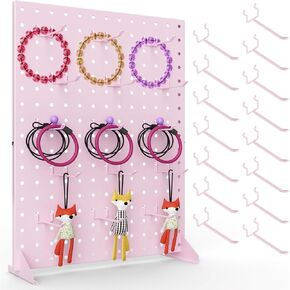 VACONICO Metal Pegboard Display Stand with 15 Peg board Hooks, Desk Pegboard Shelf for Craft Shows & Fairs, Retail Stores, Vendors Arts and Crafts Finishing - 17x13Inch & White in Kuwait