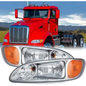 المصابيح الأمامية لـ Peterbilt 386، مجموعة المصابيح الأمامية للشاحنة لـ Peterbilt 330 325 335 337 340 348 382 384 386 387، مع استبدال الشعاع العالي والمنخفض المعتمد من وزارة النقل لليسار واليمين (زوج) in Saudi Arabia