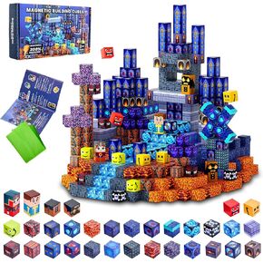 Magnetic Blocks Toys for Kids,100 PCS Magnetic Building Blocks Cubes, STEM Sensory Stacking Magnets Toys,Christmas Birthday Gifts for Boys and Girls Ages 3+ (Forest) in Saudi Arabia