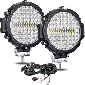 Round LED Off Road Lights, 7 Inch Flood LED Light Pods Offroad Driving Lights 120W 10000lm, Trucks ATV UTV RV SXS Car Jeep Off-Roading Fog Tractors Work Lights Flood Beam, 2 Pack in Kuwait