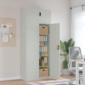 File Cabinet Light Gray 35.4"x15.7"x86.6" Steel, Office Storage in Saudi Arabia