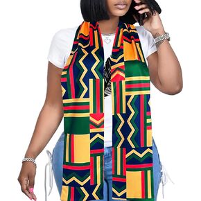 Afibi African Kente طباعة سرق وشاح وشاح أفريقي Kente سرق وشاح للجنسين Kente القماش والأوشحة in Kuwait