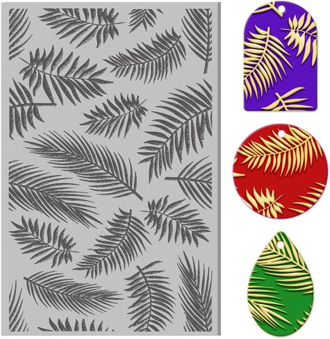 CHGCRAFT Abstract Floral Leaves Polymer Clay Texture Sheets Plants Rubber Clay Texture Sheets Clay Texture Mat Tool Used for DIY Jewelry Making Craftwork and Printing Patterns in Saudi Arabia