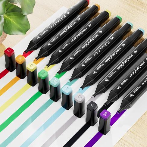 Alcohol Markers Set 80 Colors, Dual Tip Art Marker with Brush Tip & Chisel for Coloring Books, Drawing Markers For Artists Sketching Adult Coloring in Saudi Arabia