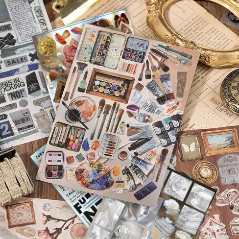 أكثر من 1600 قطعة من كتب الملصقات القديمة لمستلزمات سجل القصاصات ومستلزمات المجلات غير المرغوب فيها - ملصقات Y2K الرجعية (لامعة/غير لامعة/مزخرفة) | الأشياء الزائلة، لوازم المجلات، الزينة الحرفية in Kuwait