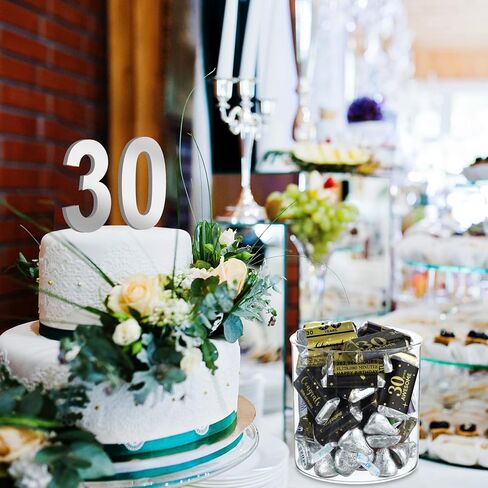 Tenare 90 Pcs 60th Birthday Party Favors Candy Wrappers Black and Gold Stickers Mini Chocolate Label 60th Birthday Decorations for Men Anniversary Party Supplies in Saudi Arabia
