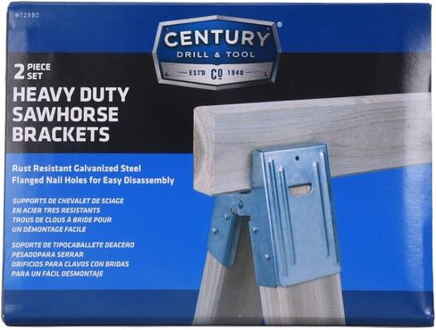 Century Drill & Tool 72998 2x4 Saw Horse Brackets, Set of 8, Galvanized, Compact Storage in Saudi Arabia