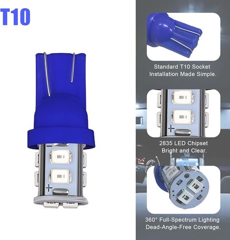 24 قطعة مجموعة مصابيح LED الداخلية للسيارة 194 T10 DE3175 578 31 مم 41 مم لمبات LED مصابيح بديلة داخلية لخريطة السيارة ولوحة ترخيص الباب وإضاءة القبة الجانبية (أزرق) in Kuwait