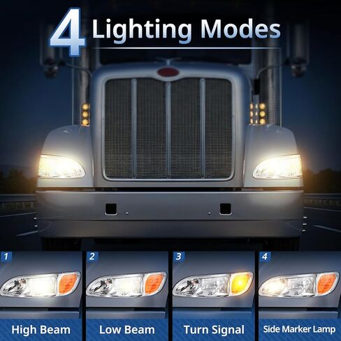 Headlights for Peterbilt 386, Truck Headlight Assembly for Peterbilt 330 325 335 337 340 348 382 384 386 387, with DOT Approved High and Low Beam Replacement Left and Right(A Pair) in Saudi Arabia