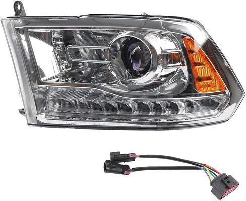 مصابيح هالوجين أمامية لجهاز العرض Dasbecan OE مع إشارة LED DRL متوافقة مع دودج رام 1500 2500 3500 2013-2018 مجموعة المصابيح الأمامية للجانب الأيسر للسائق، زخرفة الكروم مع استبدال المصابيح #68324941AD CH2502290 in Saudi Arabia