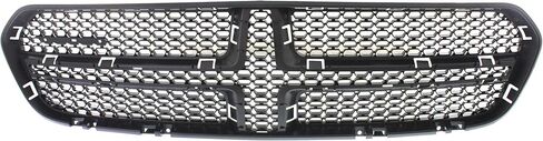 Go-Parts - Textured Black Grille Insert with Chrome Trim for Dodge Durango Citadel, GT (2017), Limited, SXT Models (2014-2020), Code MF5, Replacement 2015 2016 2017 2018 2019 in Saudi Arabia
