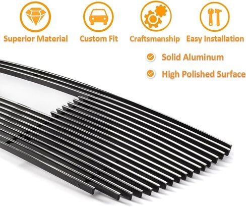 Fits 2003-2006 GMC Sierra 1500/2500HD/3500 Polished Chrome Billet Grille Insert Combo w/Logo Show Replace Part in Saudi Arabia