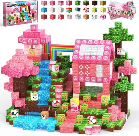 Magnetic Blocks, Magnetic Building Blocks, STEM Constructions Magnet Blocks for Boys Girls Age 3 4 5 6 7 8 9 10, Sensory Stacking Toy Christmas Birthday Gifts for Kids in Kuwait