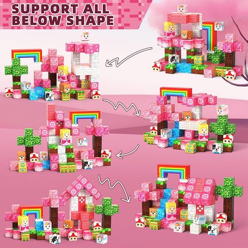 Magnetic Blocks, Magnetic Building Blocks, STEM Constructions Magnet Blocks for Boys Girls Age 3 4 5 6 7 8 9 10, Sensory Stacking Toy Christmas Birthday Gifts for Kids in Kuwait