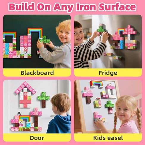 Magnetic Blocks, Magnetic Building Blocks, STEM Constructions Magnet Blocks for Boys Girls Age 3 4 5 6 7 8 9 10, Sensory Stacking Toy Christmas Birthday Gifts for Kids in Kuwait