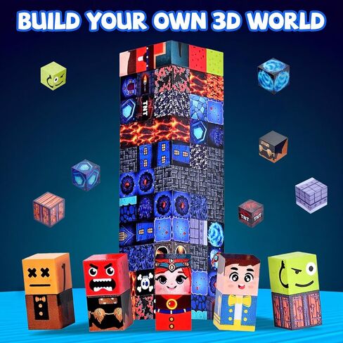 Magnetic Blocks Toys for Kids,100 PCS Magnetic Building Blocks Cubes, STEM Sensory Stacking Magnets Toys,Christmas Birthday Gifts for Boys and Girls Ages 3+ (Forest) in Saudi Arabia