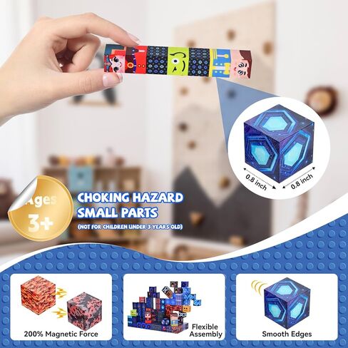Magnetic Blocks Toys for Kids,100 PCS Magnetic Building Blocks Cubes, STEM Sensory Stacking Magnets Toys,Christmas Birthday Gifts for Boys and Girls Ages 3+ (Forest) in Saudi Arabia