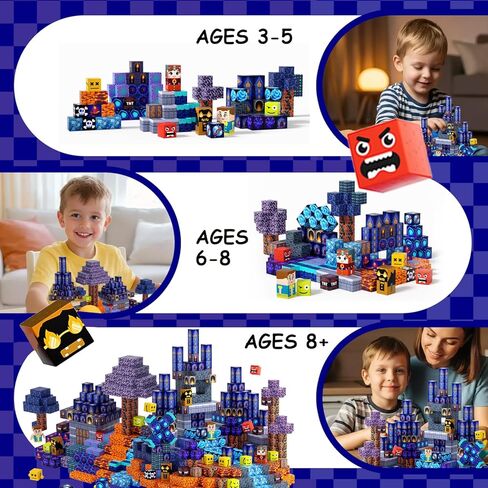 Magnetic Blocks Toys for Kids,100 PCS Magnetic Building Blocks Cubes, STEM Sensory Stacking Magnets Toys,Christmas Birthday Gifts for Boys and Girls Ages 3+ (Forest) in Saudi Arabia