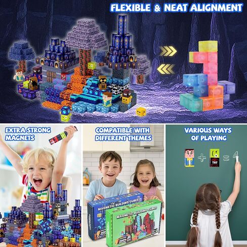 Magnetic Blocks Toys for Kids,100 PCS Magnetic Building Blocks Cubes, STEM Sensory Stacking Magnets Toys,Christmas Birthday Gifts for Boys and Girls Ages 3+ (Forest) in Saudi Arabia