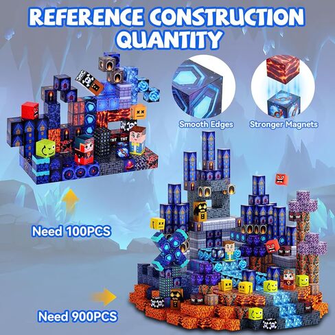 Magnetic Blocks Toys for Kids,100 PCS Magnetic Building Blocks Cubes, STEM Sensory Stacking Magnets Toys,Christmas Birthday Gifts for Boys and Girls Ages 3+ (Forest) in Saudi Arabia