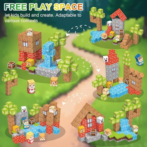 Magnetic Blocks 100 PCS Magnetic Building Blocks, 3+ STEM Montessori Sensory Toys, Magnetic Cube for for 3 4 5 6 7 8 9 10 11 12 8-12 Years Old Boys & Girls Birthday Gifts in Saudi Arabia
