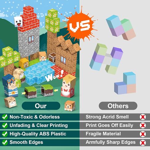 Magnetic Blocks 100 PCS Magnetic Building Blocks, 3+ STEM Montessori Sensory Toys, Magnetic Cube for for 3 4 5 6 7 8 9 10 11 12 8-12 Years Old Boys & Girls Birthday Gifts in Saudi Arabia
