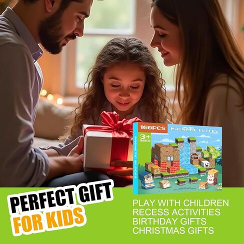 Magnetic Blocks 100 PCS Magnetic Building Blocks, 3+ STEM Montessori Sensory Toys, Magnetic Cube for for 3 4 5 6 7 8 9 10 11 12 8-12 Years Old Boys & Girls Birthday Gifts in Saudi Arabia