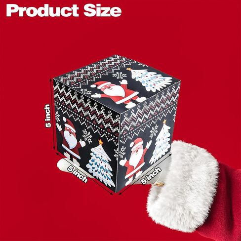 15 Pack Christmas Gift Boxes,5x5x5 Inches Gift Boxes with Lids,Christmas Party Boxes with 3 Different Designs,Holiday Boxes for Bridesmaids Proposal,Crafting,Cupcake,Wedding,Xmas (5x5x5 Inch) in Saudi Arabia