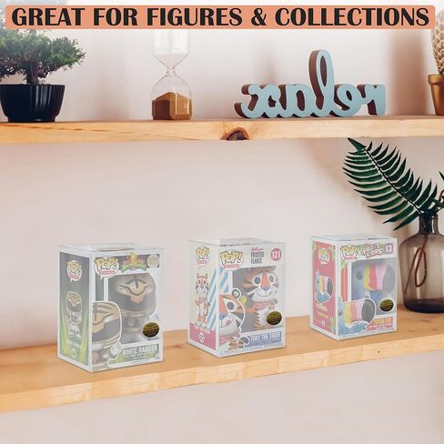 صندوق عرض واقٍ ممتاز مقاس 0.5 مم مكون من 10 عبوات متوافق مع Funko Pops - حافظة بلاستيكية شفافة من مادة PET - تناسب أشكال الفينيل القياسية مقاس 4 بوصات، مقاومة للخدش، قاعدة قفل تلقائي، مع علامة تبويب للإغلاق in Kuwait
