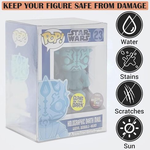 صندوق عرض واقٍ ممتاز مقاس 0.5 مم مكون من 10 عبوات متوافق مع Funko Pops - حافظة بلاستيكية شفافة من مادة PET - تناسب أشكال الفينيل القياسية مقاس 4 بوصات، مقاومة للخدش، قاعدة قفل تلقائي، مع علامة تبويب للإغلاق in Kuwait