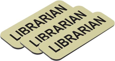 بطاقة اسم أمين المكتبة 1 × 3 بوصة، ذهبية مصقولة (3 عبوات) in Kuwait