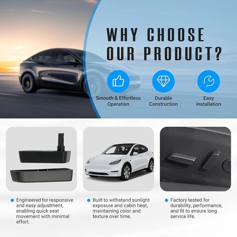 زر تعديل المقعد متوافق مع طراز Tesla 3 Y 2021 2022 2023 2024، وسادة تبديل مقعد السائق إلى الأمام ومسند الظهر وغطاء زر الضبط 1098840-01-D 1098841-01-E in Saudi Arabia