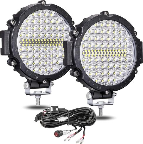 Round LED Off Road Lights, 7 Inch Flood LED Light Pods Offroad Driving Lights 120W 10000lm, Trucks ATV UTV RV SXS Car Jeep Off-Roading Fog Tractors Work Lights Flood Beam, 2 Pack in Kuwait