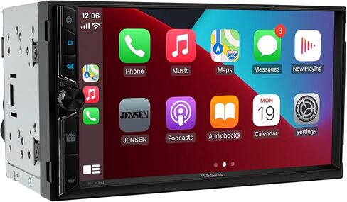 Jensen J3CA7W 7" Wireless Apple CarPlay Android Auto Double DIN Car Stereo | Wired or wireless Certified Apple CarPlay and Android Auto, 7-inch touchscreen, Bluetooth, backup camera input, USB in Kuwait