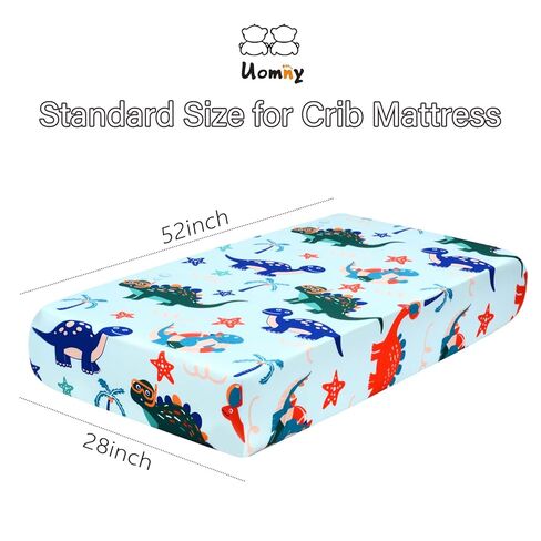 مجموعة ملاءات سرير الأطفال من قماش الموسلين من UOMNY للأولاد والبنات من القطن بوهو مقاس 28 × 52 ملاءة مرتبة سرير أطفال محايدة لمراتب الأطفال القياسية ومراتب الأطفال الصغار الناعمة القابلة للتنفس، عبوة من قطعتين باللونين الأخضر والأبيض in Kuwait