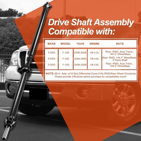 65-2013 Rear Drive Shaft Prop Shaft Driveshaft Assembly Fit for Ford F-150 F150 2004-2008, [4.2L 4.6L, RWD, Automatic Transmission, 144.5" 144.7" WheelBase] Replace OE 8L3Z4R602E in Saudi Arabia