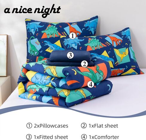 ليلة جميلة - للأطفال الأولاد والبنات في مرحلة ما قبل المدرسة للرعاية النهارية، وحيوانات دب الغزلان والثعالب في الغابة الخضراء، وسرير الأطفال الصغار، يتضمن لحافًا، وملاءة مسطحة، وملاءة جاهزة وكيس وسادة (أخضر) in Kuwait